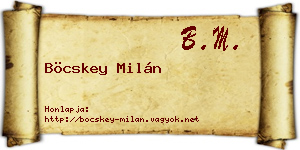 Böcskey Milán névjegykártya